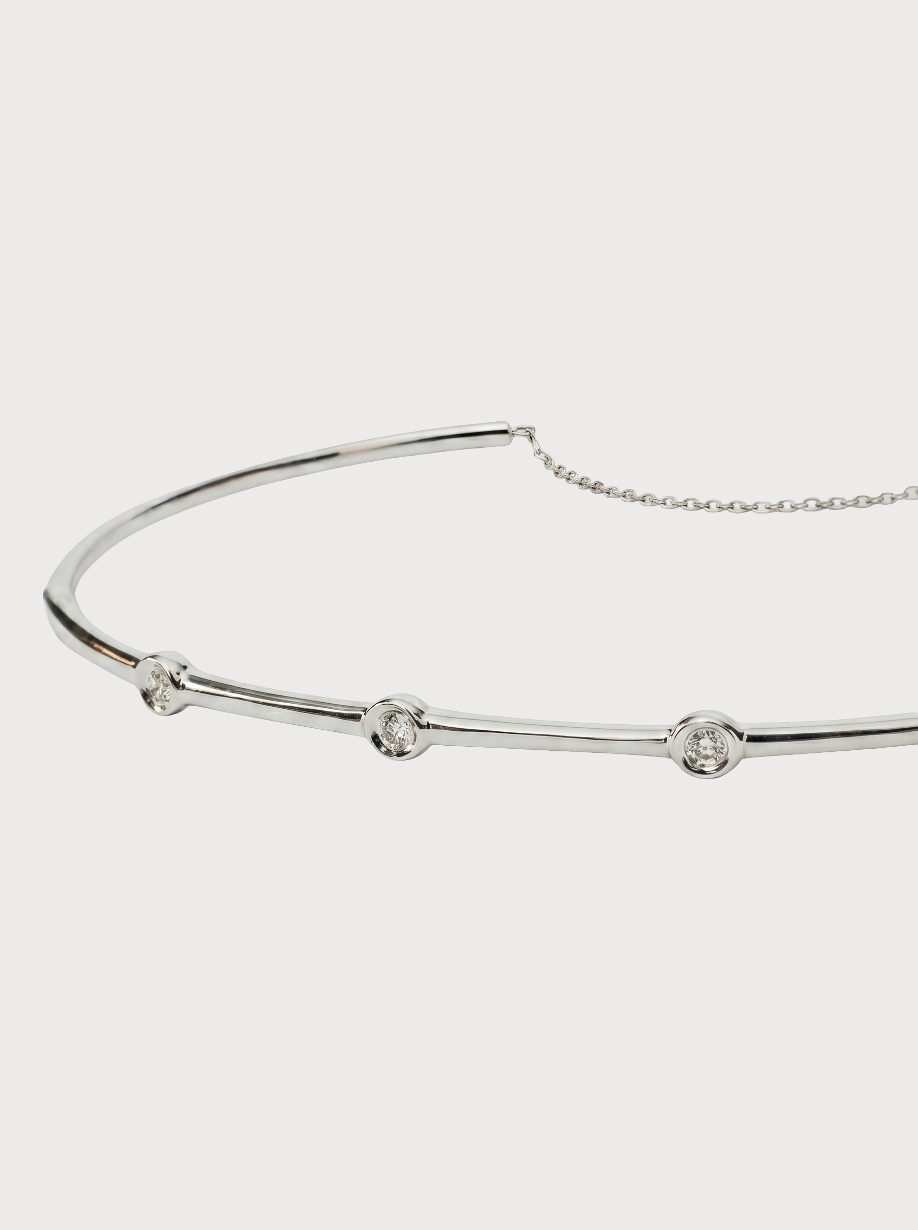 Bracciale Crivelli Rigido in Oro Bianco con Diamanti