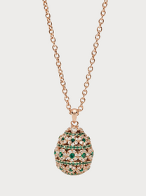 Collana Fani in Oro Bianco con Diamanti e Smeraldi