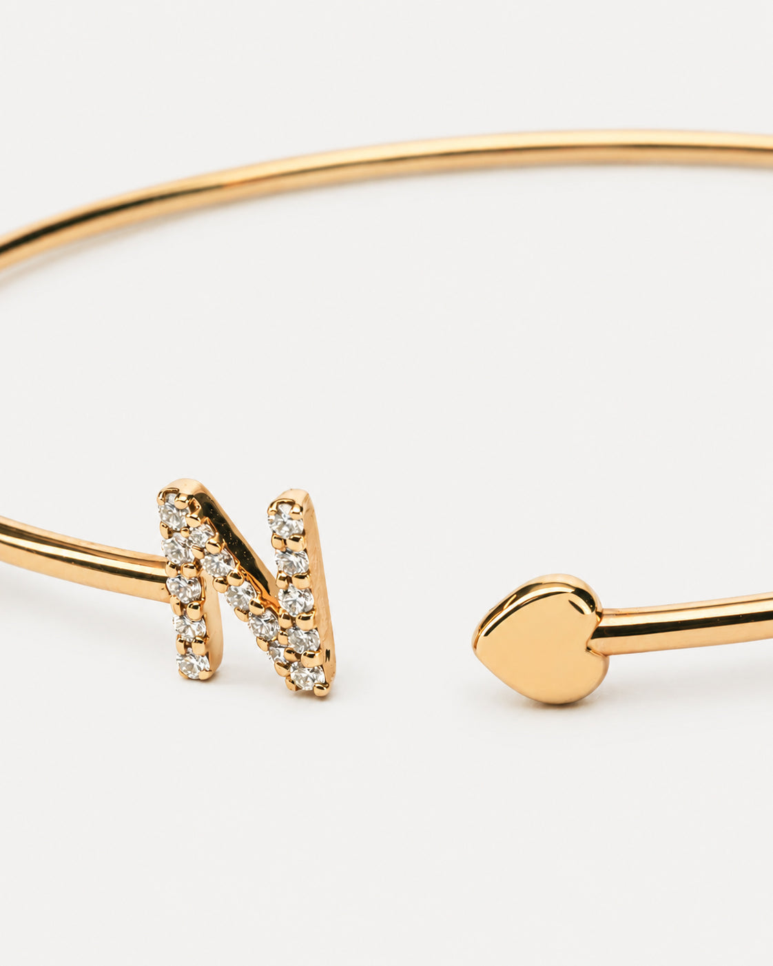 Bracciale Crivelli con Lettera N e Cuore in Oro Rosa e Diamanti