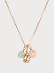 Collana Crivelli Multiciondolo con Diamanti Pendenti in Oro Rosa 18 kt