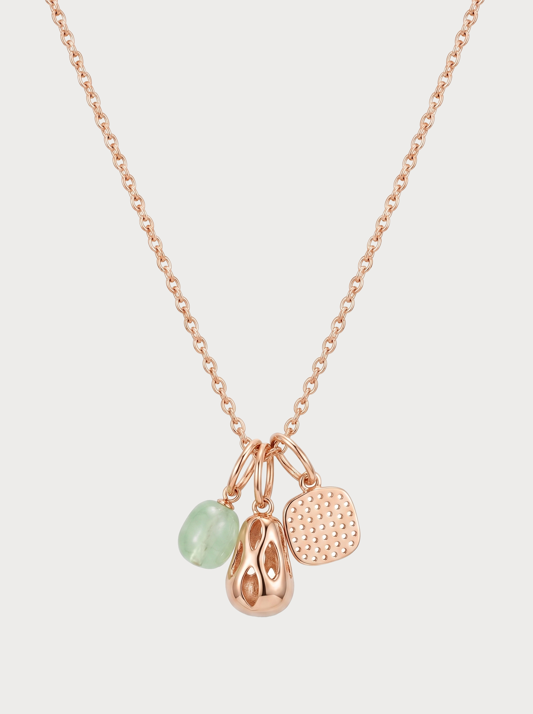 Collana Crivelli Multiciondolo con Diamanti Pendenti in Oro Rosa 18 kt