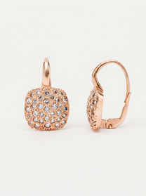 Orecchini Rotondi in Oro Rosa con Pavé di Diamanti