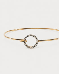 Bracciale Fani Rigido in Oro Rosa con Cerchio di Diamanti Brown