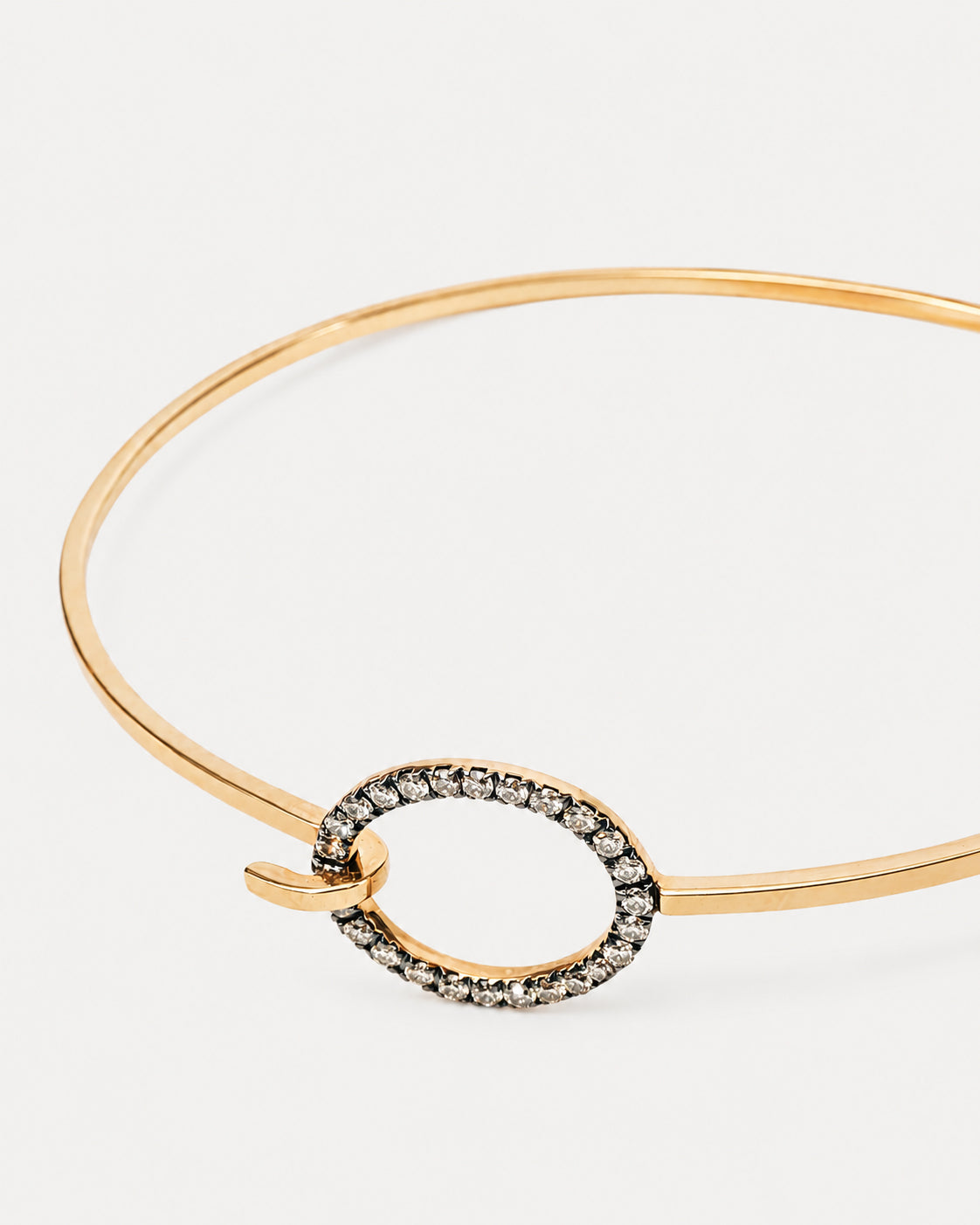Bracciale Fani Rigido in Oro Rosa con Cerchio di Diamanti Brown