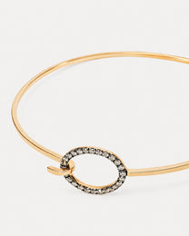 Bracciale Fani Rigido in Oro Rosa con Cerchio di Diamanti Brown