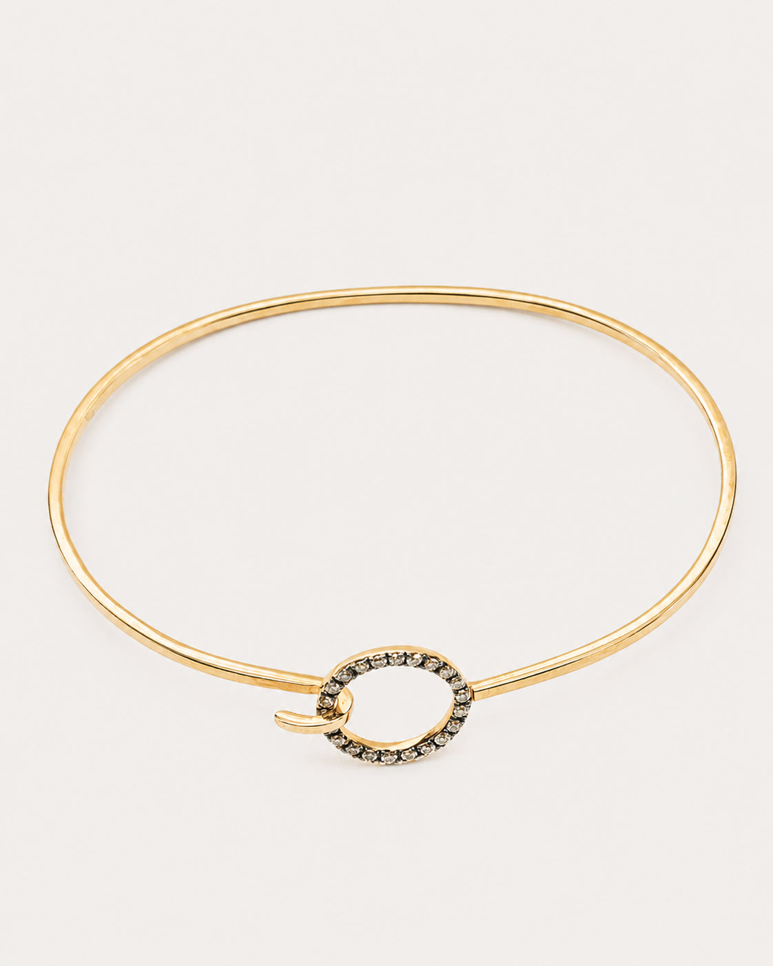 Bracciale Fani Rigido in Oro Rosa con Cerchio di Diamanti Brown