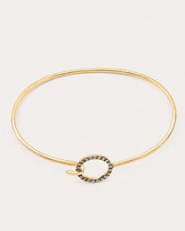 Bracciale Fani Rigido in Oro Rosa con Cerchio di Diamanti Brown
