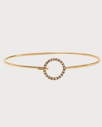 Bracciale Rigido in Oro rosa con Tondo Diamanti