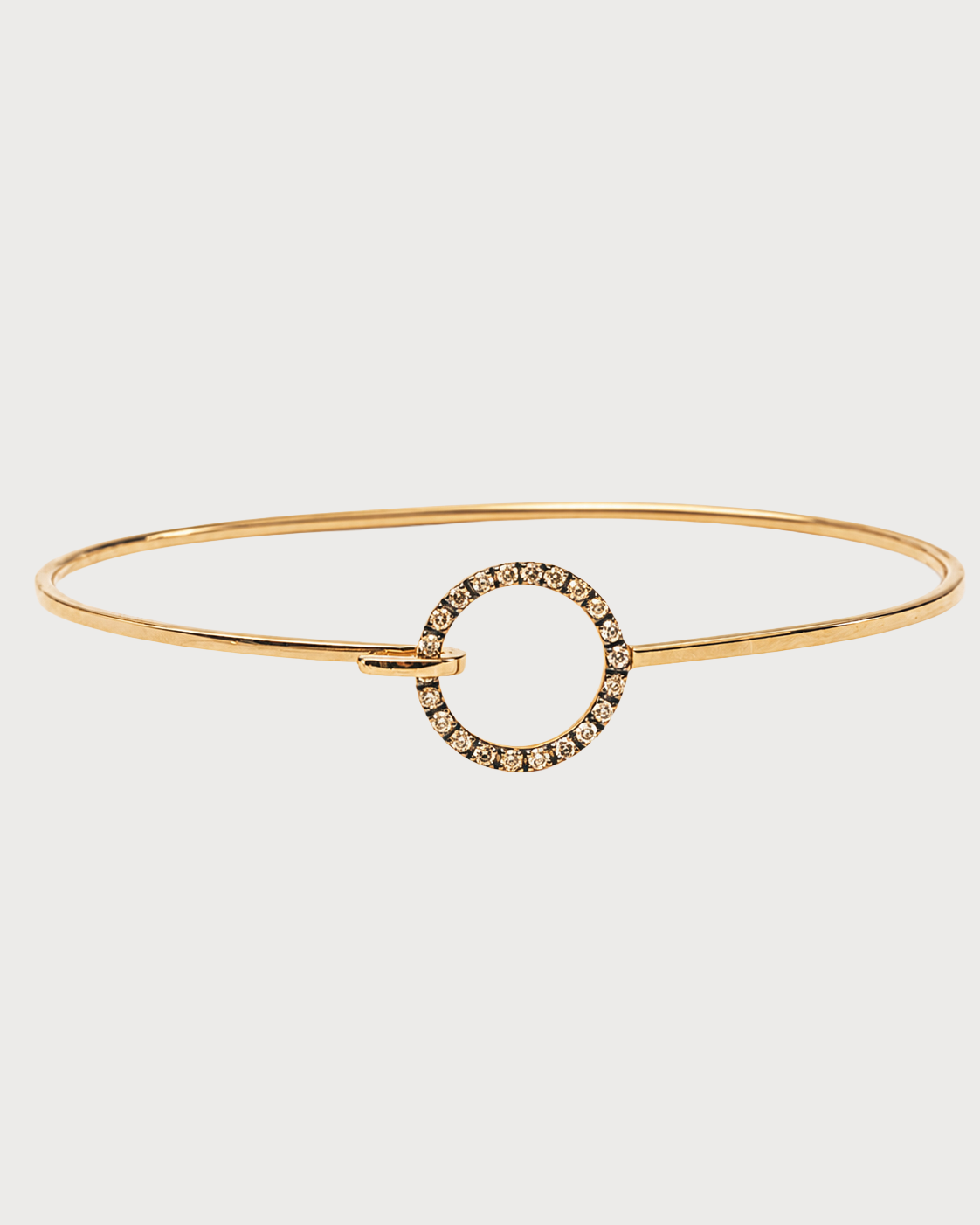 Bracciale Rigido in Oro rosa con Tondo Diamanti