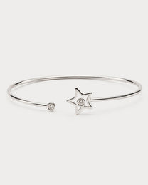 Bracciale Crivelli Rigido con Stella in Oro Bianco e Diamanti