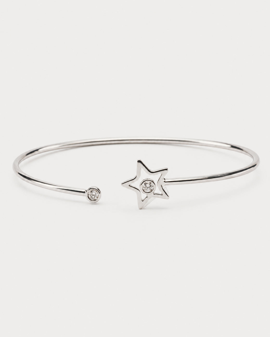 Bracciale Crivelli Rigido con Stella in Oro Bianco e Diamanti