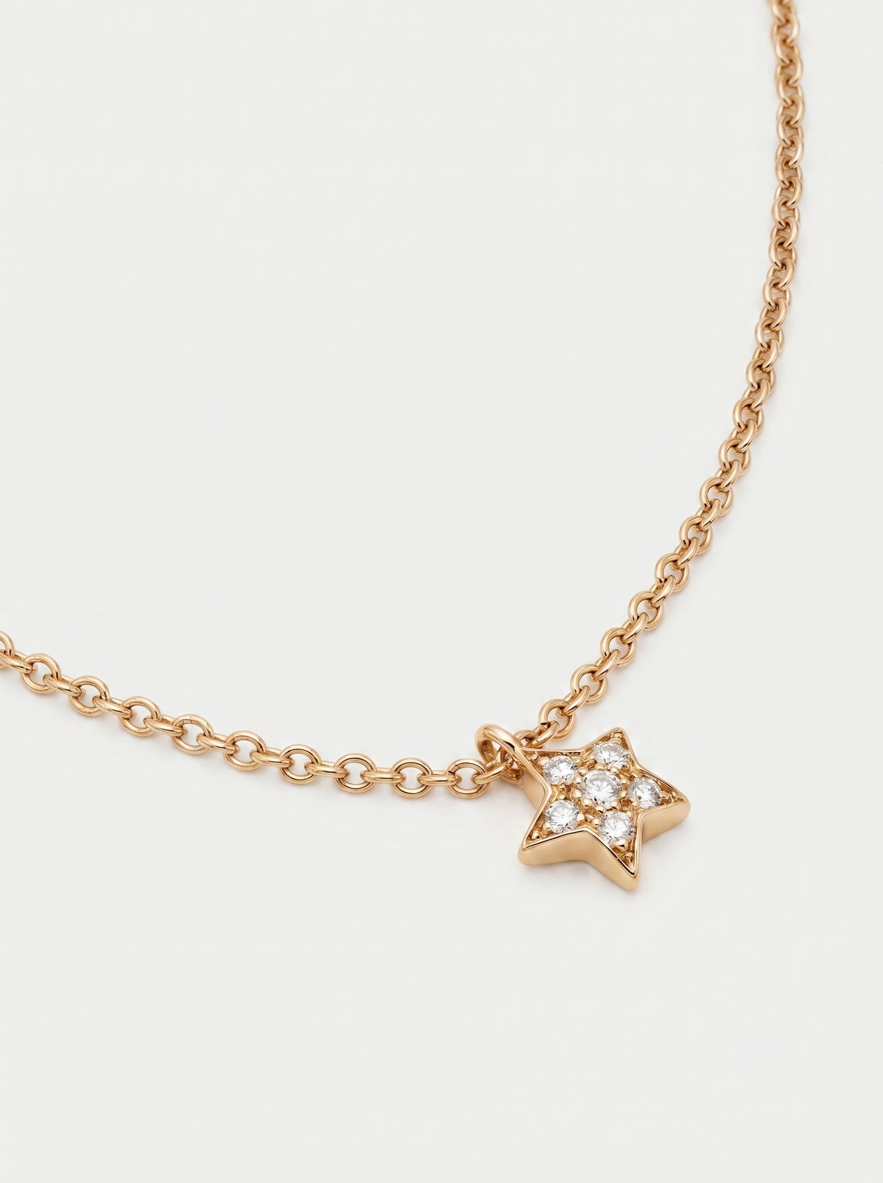 Collana Crivelli Multiciondolo con Stella e Diamanti in Oro Rosa