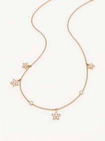Collana Crivelli Multiciondolo con Stella e Diamanti in Oro Rosa