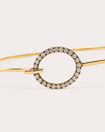 Bracciale Fani Rigido in Oro Rosa con Cerchio di Diamanti Brown