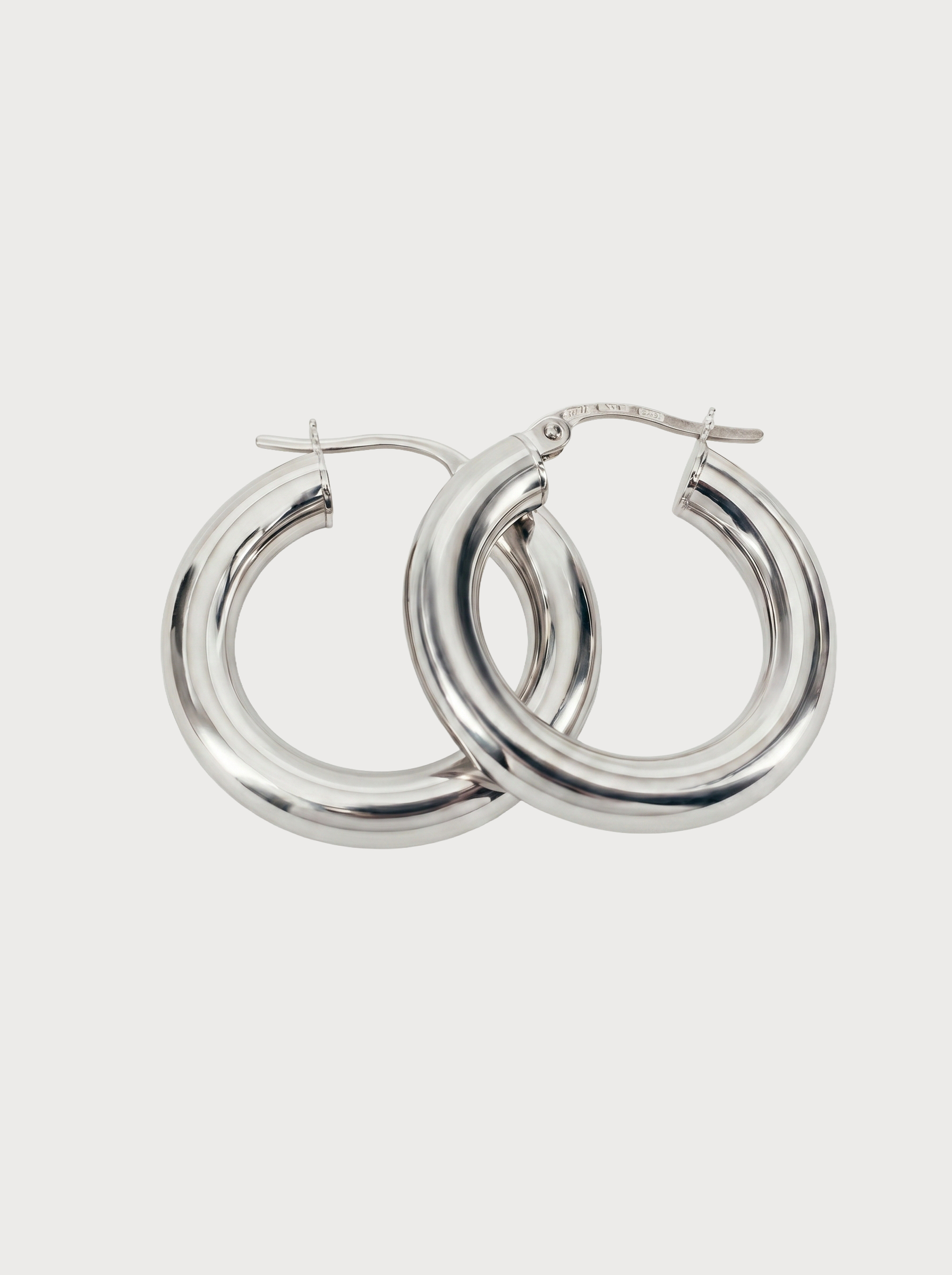 Orecchini a Cerchio in Oro Bianco 18 kt