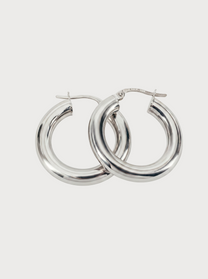 Orecchini a Cerchio in Oro Bianco 18 kt