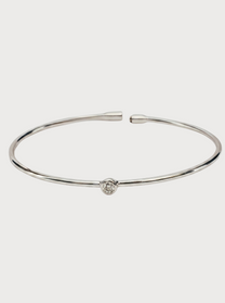 Bracciale Crivelli Rigido in Oro Bianco con Diamante Centrale