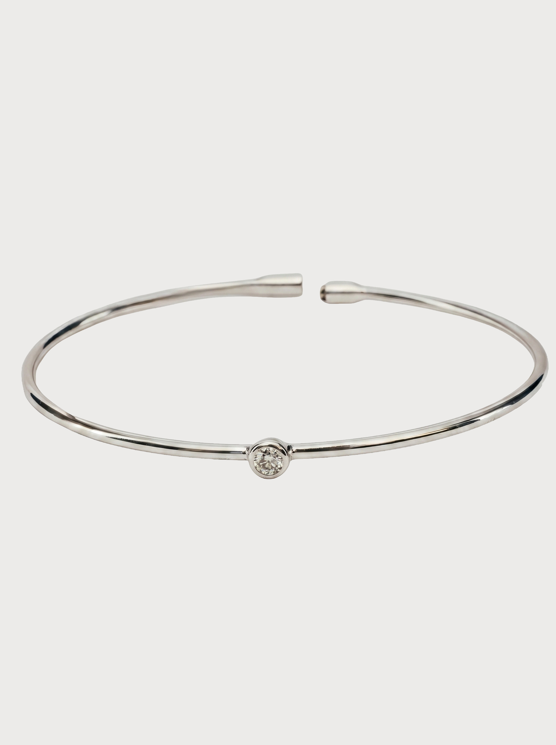 Bracciale Crivelli Rigido in Oro Bianco con Diamante Centrale