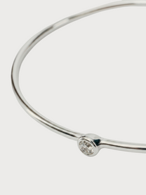 Bracciale Crivelli Rigido in Oro Bianco con Diamante Centrale
