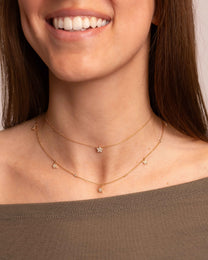 Collana Oro Rosa con Stelle e Punti Luce