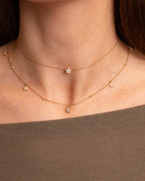 Collana Oro Rosa con Stelle e Punti Luce