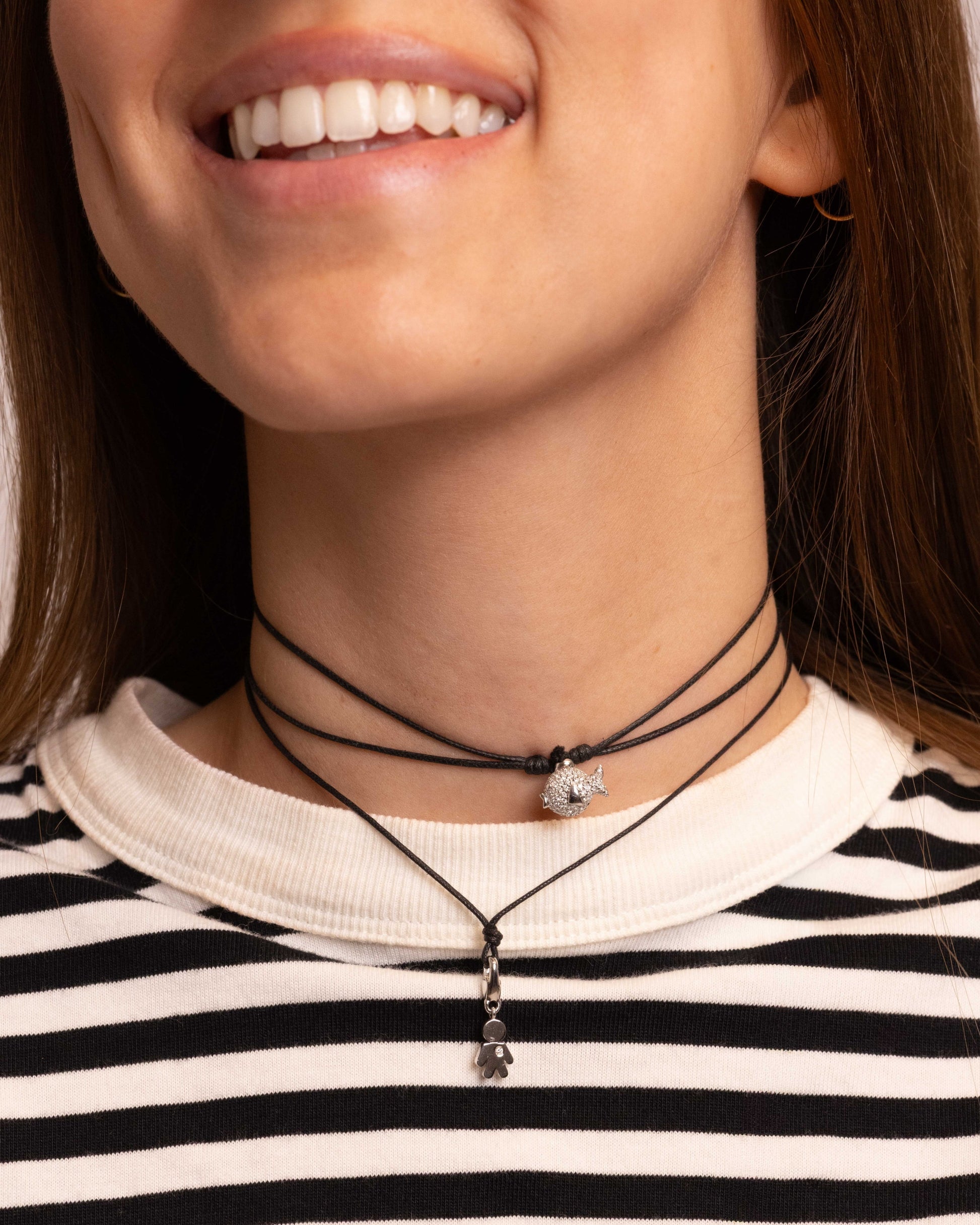 Collana con Pendente Pesce e Pavé Luminoso