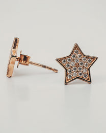 Orecchini Stella in Oro Rosa con Diamanti