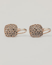 Orecchini in Oro Rosa con Pavé di Diamanti
