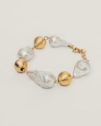 Bracciale Perle Barocche e Sfere Dorate