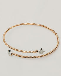 Bracciale Rigido Dorato con Stelle Diamanti