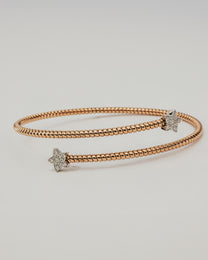 Bracciale Rigido Dorato con Stelle Diamanti
