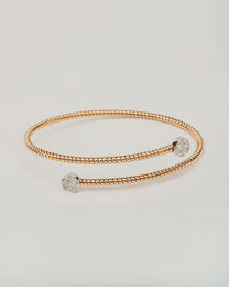 Bracciale Rigido Dorato con Terminali Punto Luce