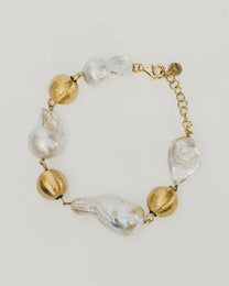 Bracciale Perle Barocche e Sfere Dorate