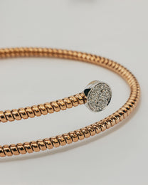 Bracciale Rigido Dorato con Terminali Punto Luce