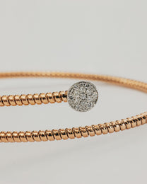 Bracciale Rigido Dorato con Terminali Punto Luce