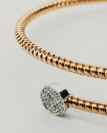 Bracciale Rigido Dorato con Terminali Punto Luce