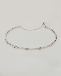 Bracciale Argentato con Punti Luce