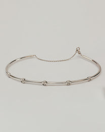 Bracciale Argentato con Punti Luce