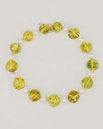 Collana con Pietre Verdi Semitrasparenti e Perle