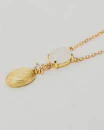 Collana in Oro con Diamante e Pendenti Ovali