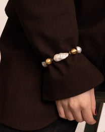 Bracciale Perle Barocche e Sfere Dorate