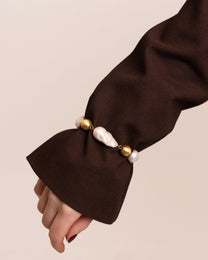 Bracciale Perle Barocche e Sfere Dorate