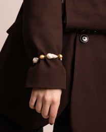 Bracciale Perle Barocche e Sfere Dorate