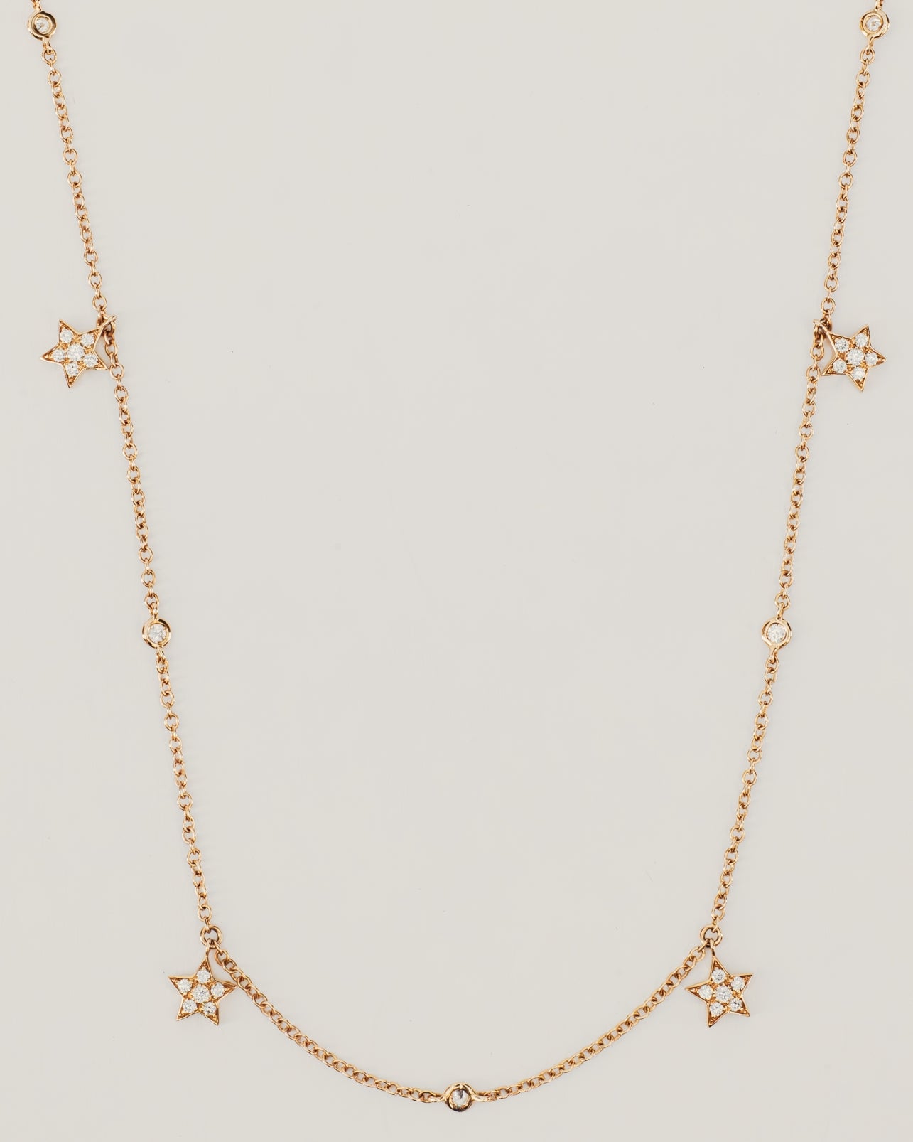 Collana Oro Rosa con Stelle e Punti Luce