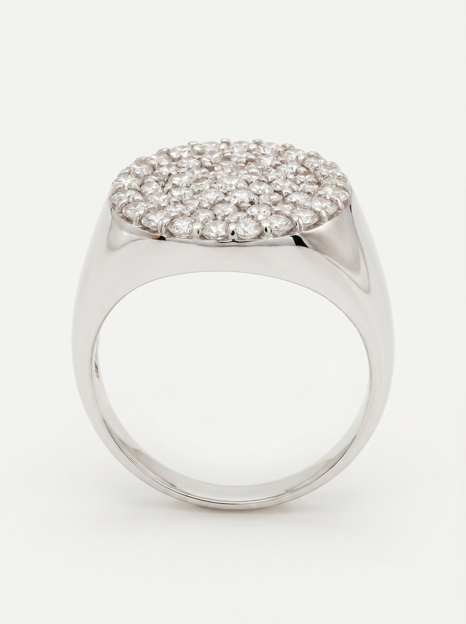 Anello Chevalier in oro bianco con cubic zirconia