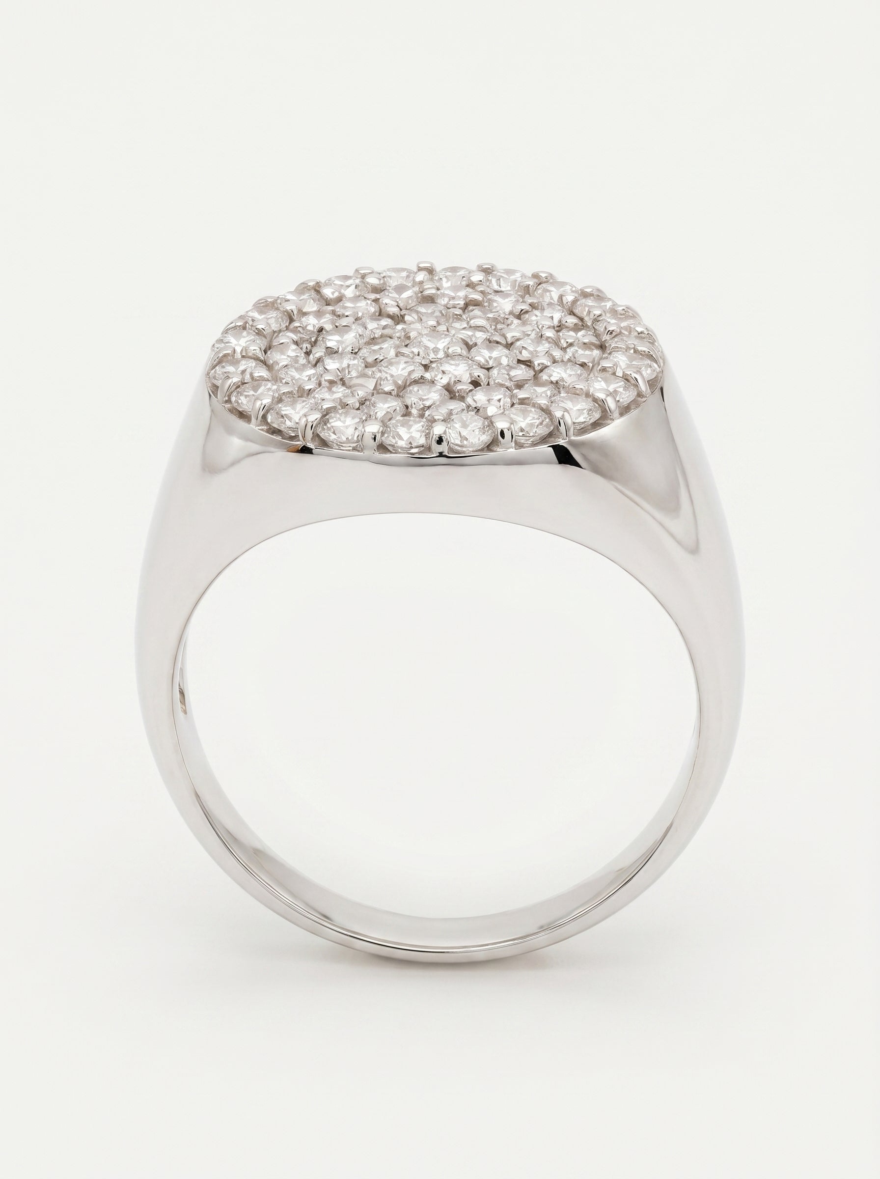 Anello Chevalier in oro bianco con cubic zirconia