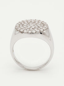 Anello Chevalier in oro bianco con cubic zirconia