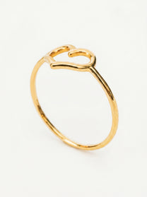 Anello cuore traforato in oro giallo 18 kt