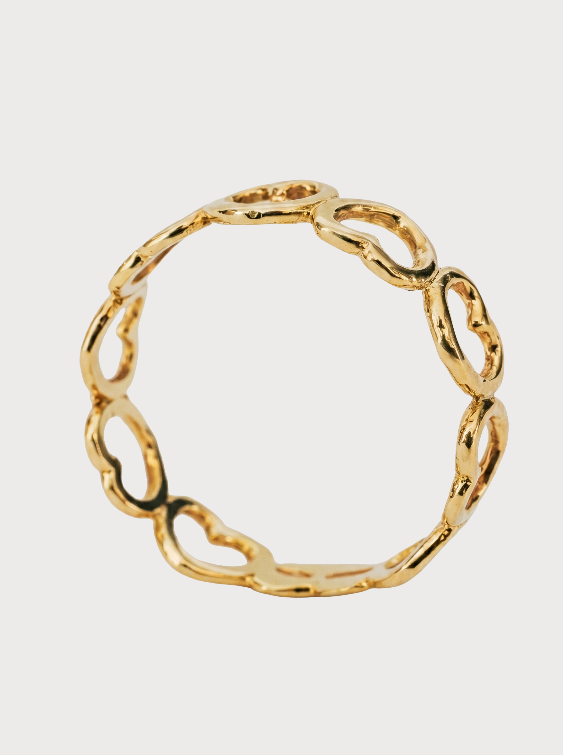 Anello maglia grumette in oro giallo 18 kt