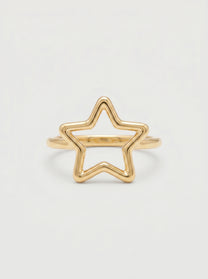 Anello stella traforata in oro giallo 18 kt